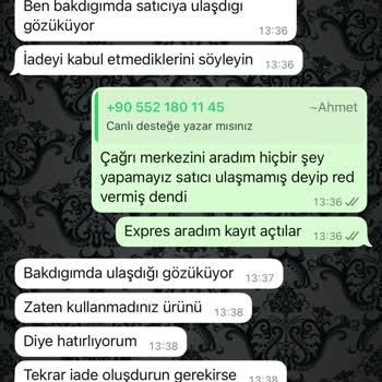 İade Edilen Ürünler Eksik Yatırıldı Destek Alamıyorum
