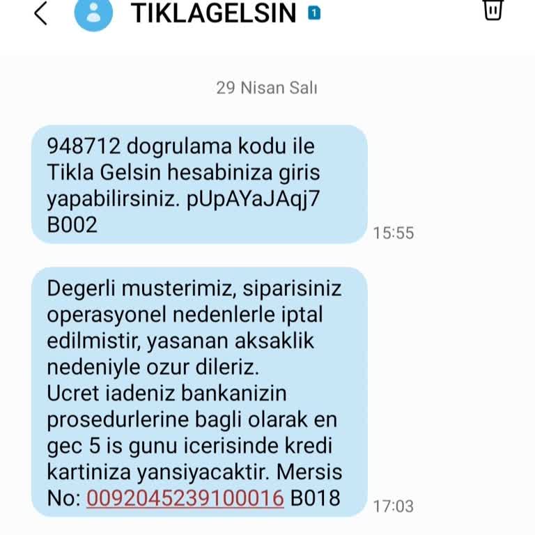 İptal Edilen Sipariş Sonrası Geciken Para İadesi Ve Bilgilendirme Sorunu
