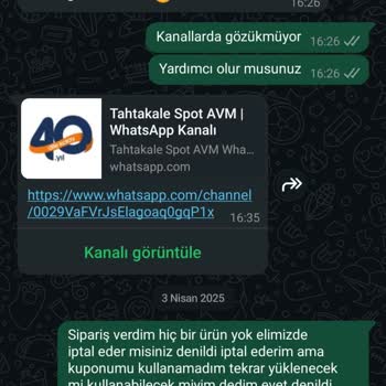 Tahtakale Market Kampanya Kuponları Sürekli Tanımlanmıyor Müşteri Mağduriyetim Artıyor