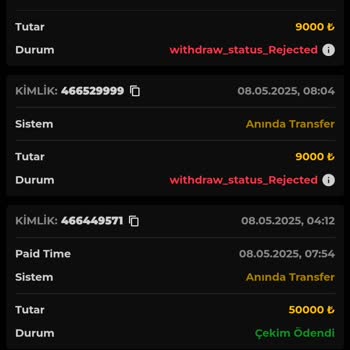 Kazanç Çekiminde Yaşanan Sorun Ve Hesap Bakiyesi Silinmesi