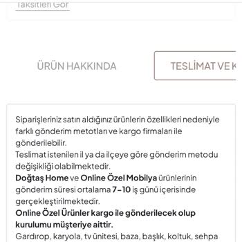 Doğtaş'tan Alınan Ürünler Zamanında Teslim Edilmiyor, Müşteri Hizmetleri Sorunu Çözmüyor