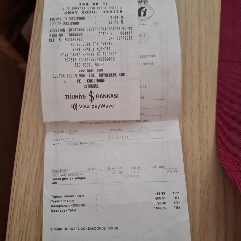 Mavi Jeans İade Sürecinde Alışveriş Çeki Mağduriyeti Yaşadım