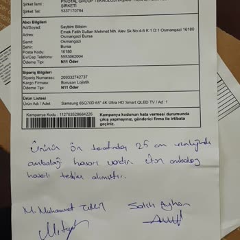 Hasarlı Teslim Edilen TV İçin 1.5 Aydır Çözüm Sunulmuyor, Firmalar Sorumluluk Almıyor