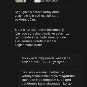 Gardrops İade Sürecinde Alıcı Koruma Ücreti Neden Geri Ödenmedi