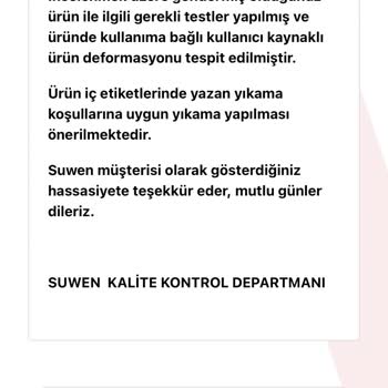 Suwen Mağazasından Alınan Ürünlerde Tüylenme Ve Yırtık Sorunu, Değişim Talebinin Reddedilmesi