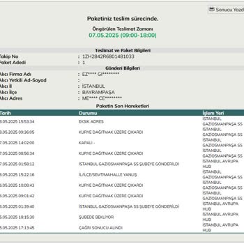 Siparişim Teslim Edilmeden Yanlış Adres Gerekçesiyle Oyalandım