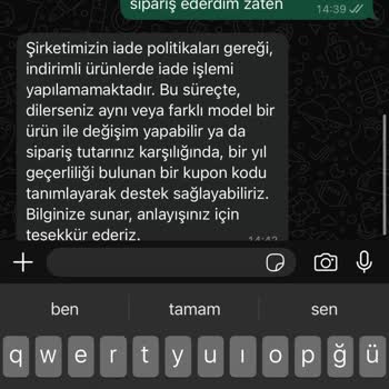 İade Hakkımın Kısıtlanması Ve Alternatif Ürün Zorunluluğu