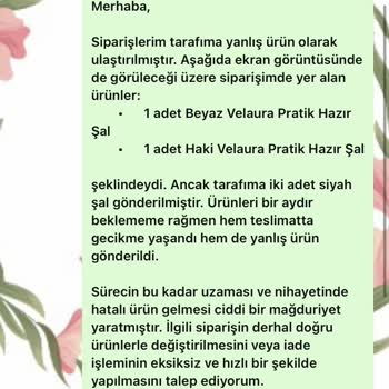 Yanlış Ve Eksik Ürün, İletişimsiz Hizmetle Karşılaştım