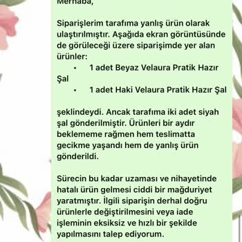 Yanlış Ve Eksik Ürün, İletişimsiz Hizmetle Karşılaştım