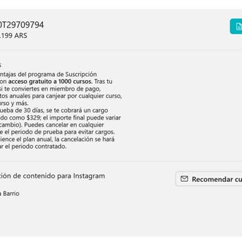 Domestika, cobro no autorizado por membresía plus, solicito reembolso
