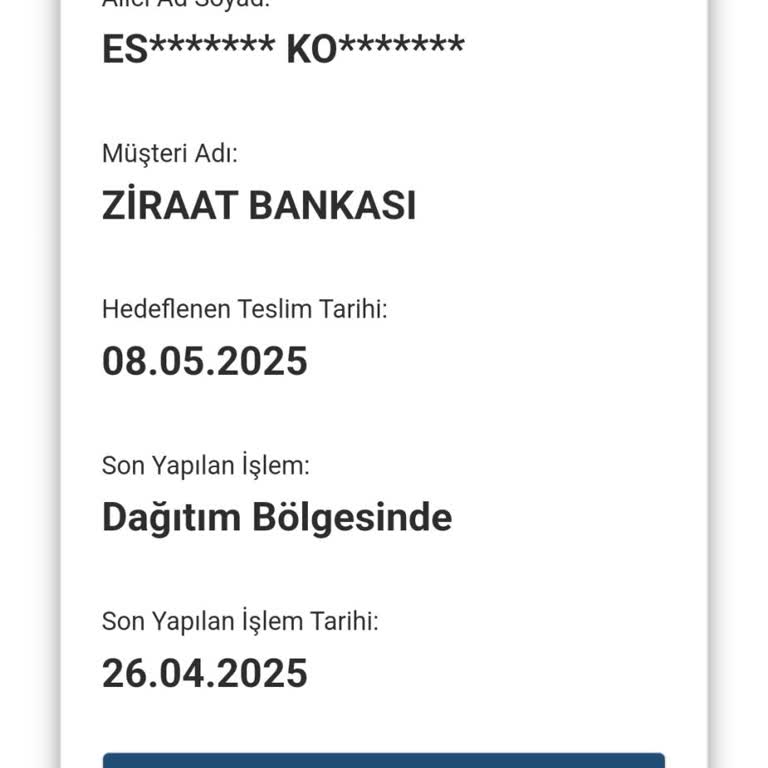 Kart Teslimatında Gecikme Ve Bilgi Kirliliği Yaşıyorum