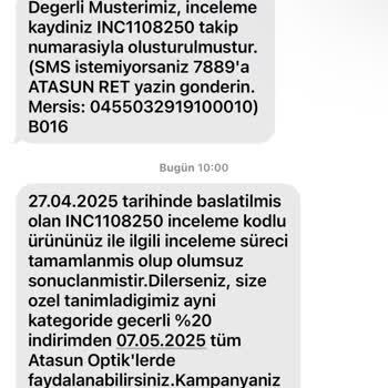 Yeni Alınan Gözlükte Kulp Kırılması Ve Olumsuz İnceleme Sonucu
