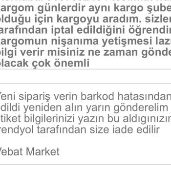 Trendyol Ve Aras Kargo'dan Bilgi Eksikliği Ve Hak İhlaliyle Mağduriyet!
