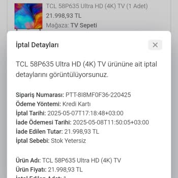 Sipariş İptali Sonrası Mağduriyet Ve Fiyat Artışı