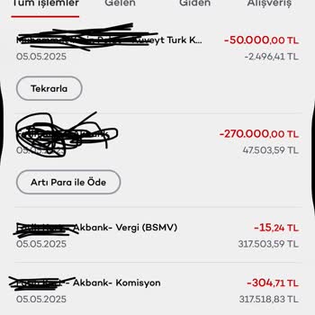 Akbank Aynı Bankadan Havalede Yüksek Komisyon Kesti