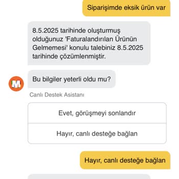 Siparişimde Eksik Ürün Ve Yetersiz Müşteri Hizmeti Deneyimi