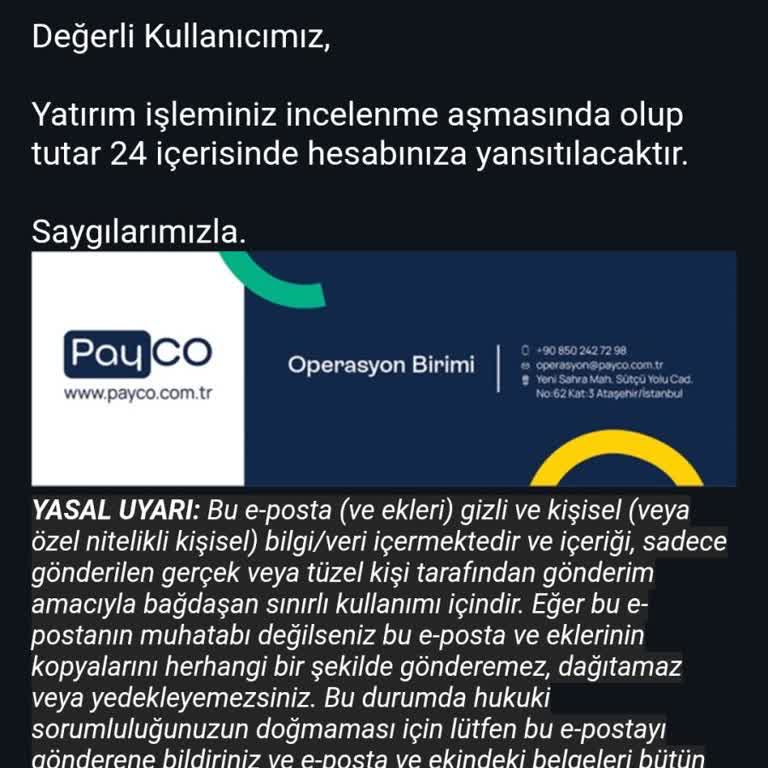 Payco Hesabına Transferim Gerçekleşmedi, Mağduriyetim Giderilmiyor