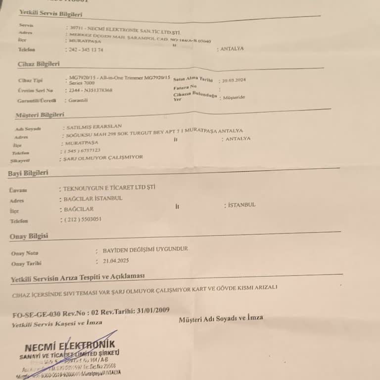 Garanti Kapsamındaki Tıraş Makinesi İçin Firmaya Ulaşamıyorum