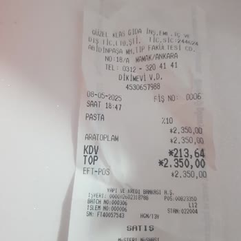 Klas Pastanesi Mamak Pasta Siparişi