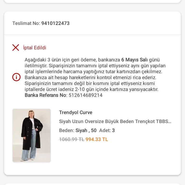 Trendyol Milla'dan İptal Edilen Siparişimin Para İadesi Hala Yapılmadı