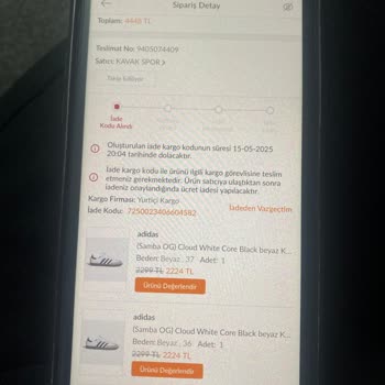 Trendyol Kavak Spor Ayakkabı Şikayeti