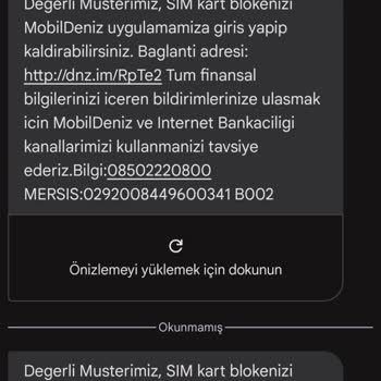 Denizbank Sim Kart Blokesinde Müşteri Hizmetlerinden Çözüm Alamıyorum