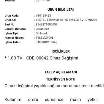 Garanti Kapsamı Dışında Sıfır TV Teslimatı Hayal Kırıklığı Yarattı