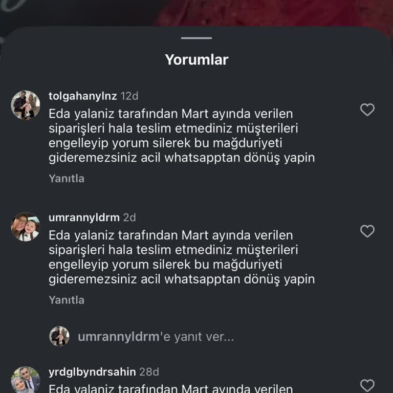 Sipariş Verilen Elbiseler Teslim Edilmedi Mesajlara Yanıt Alınamıyor