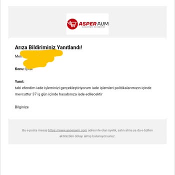 Sipariş Süreci Ve İade Süresi Hayal Kırıklığı Yarattı