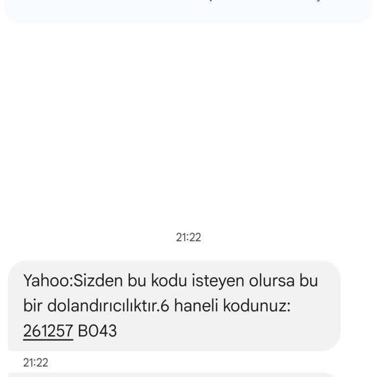 Yahoo Hesabım Olmadığı Halde SMS İle Doğrulama Kodu Gönderildi
