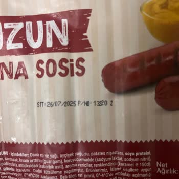 Dana Sosis Ürünü İçinden Yabancı Madde Çıkması Hakkında Şikayet