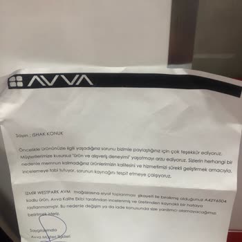 Avva Şişme Yelekte Deforme Ve Yetersiz Müşteri Hizmeti
