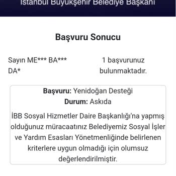 Yenidoğan Destek Paketi Başvurumun Hızlı Ve Gerekçesiz Reddedilmesi Hakkında