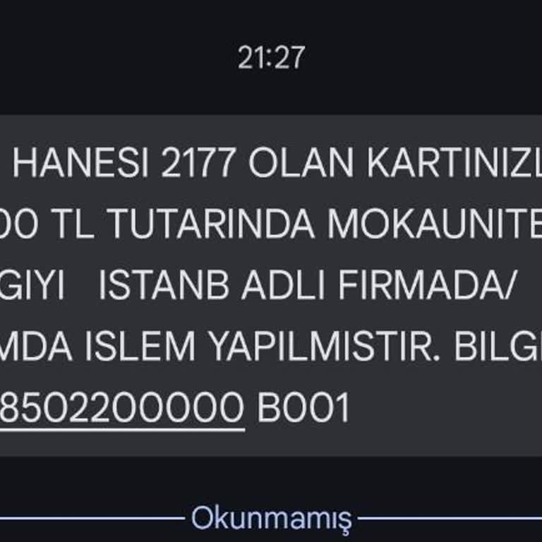 Kredi Kartımdan Bilgim Dışında Yapılan Harcamaya Anında Müdahale Edilmiyor
