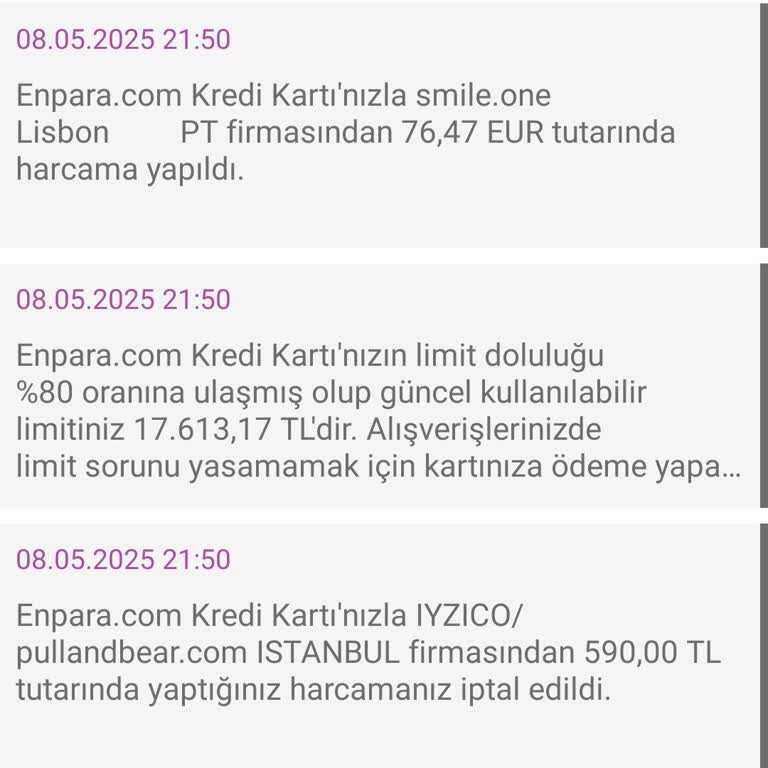 Enpara Kredi Kartımdan Onaysız Yüksek Tutar Çekildi!