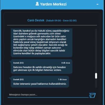 Satın Aldığım Oyun Hesapları Kısa Sürede Geri Alındı Destek Alamadım