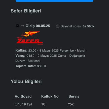 Otobüs Firmasının Yolcuya Esneklik Göstermemesi Mağduriyet Yarattı