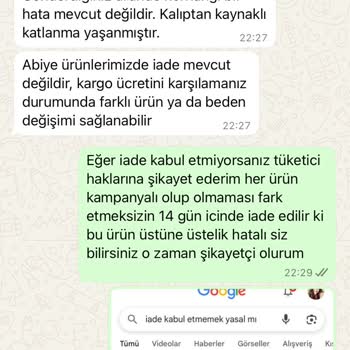 Hatalı Abiye Ve İade Talebinin Keyfi Olarak Reddedilmesi