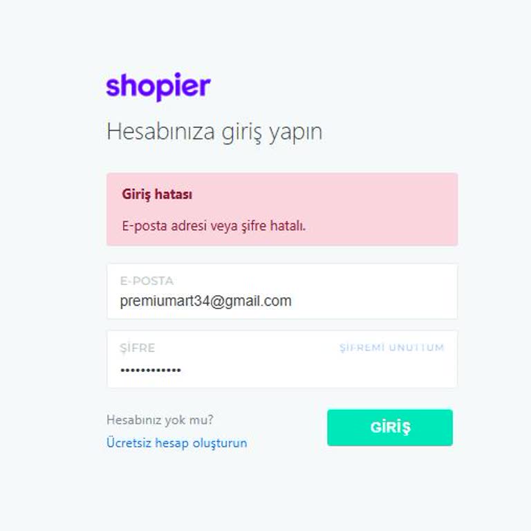 Shopier Hesabına Giriş Yapamıyorum Ve Destek Alamıyorum