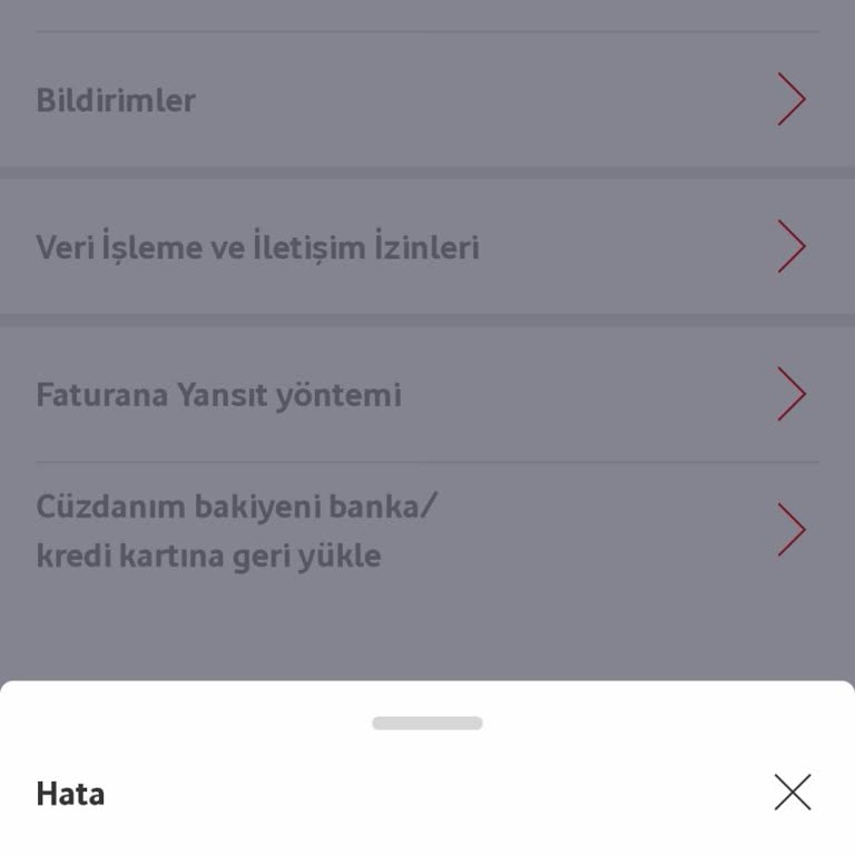 Vodafone Pay Uygulamasında Kredi Kartına Para Yükleme Sorunu
