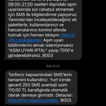 Kullanılmayan SMS Hakkı İçin Haksız Aşım Ücreti Ve Tekrarlayan Sorun