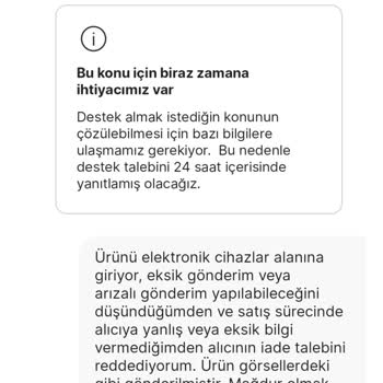 İade Sürecinde Destek Ve Ücret Aktarımı Sorunu Yaşıyorum
