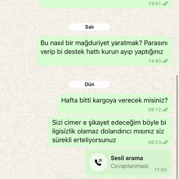 Siparişim Zamanında Teslim Edilmedi, Destek Yetersiz Kaldı