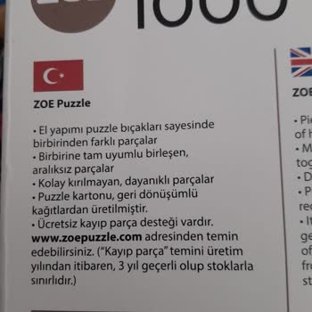 Aldığım Puzzle'da Eksik Parça Ve Yanıtsız Destek