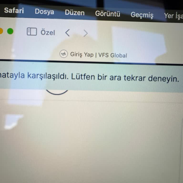 VFS Global Fransa Vizesi Randevu Sisteminde Sürekli Hata Yaşıyorum
