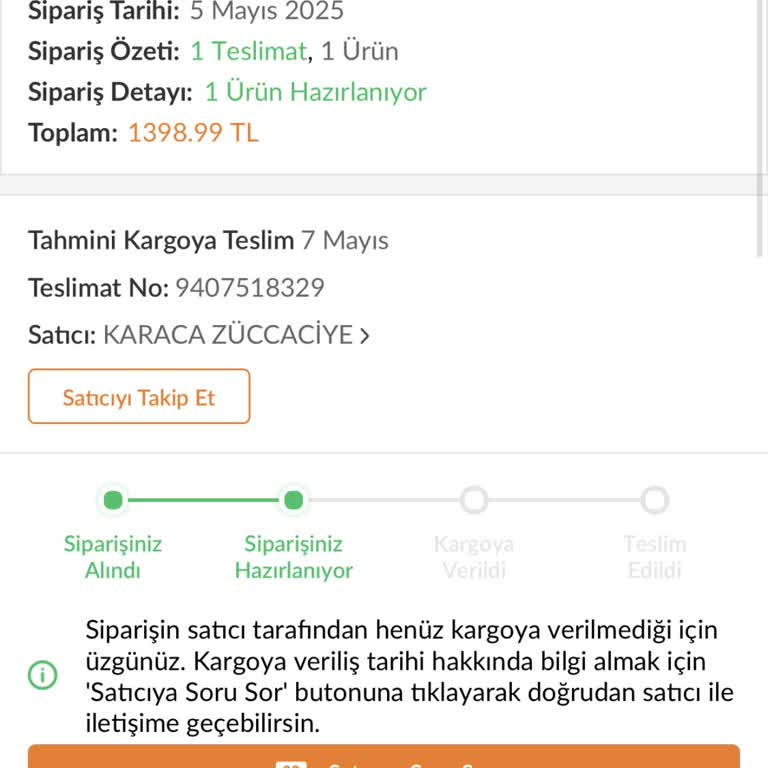 Trendyol Siparişim Beş Gündür Kargoya Verilmedi, Mağdur Edildim