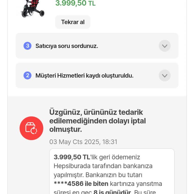Siparişim Keyfi Olarak İptal Edildi, Zararım Karşılanmadı