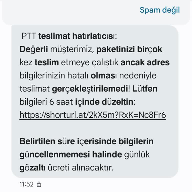PTT Adına Gelen Şüpheli Mesajlar Ve Güvenlik Endişesi