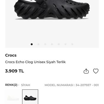 Siyah Crocs Echo Clog Renginde İndirim Uygulanmaması Hayal Kırıklığı Yarattı