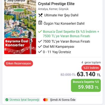 Erken Rezervasyon Avantajı Yerine Mağduriyet Yaşadım